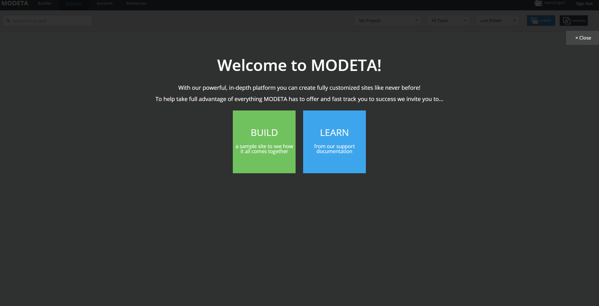 MODETA Dashboard